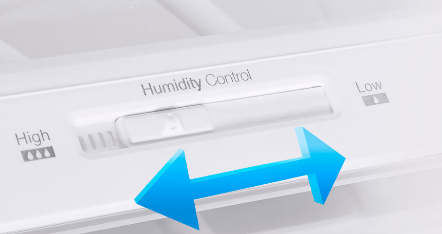 Функция Humidity control позволяет регулировать уровень влажности в&nbsp;зоне свежести, благодаря чему овощи и&nbsp;фрукты дольше хранятся.