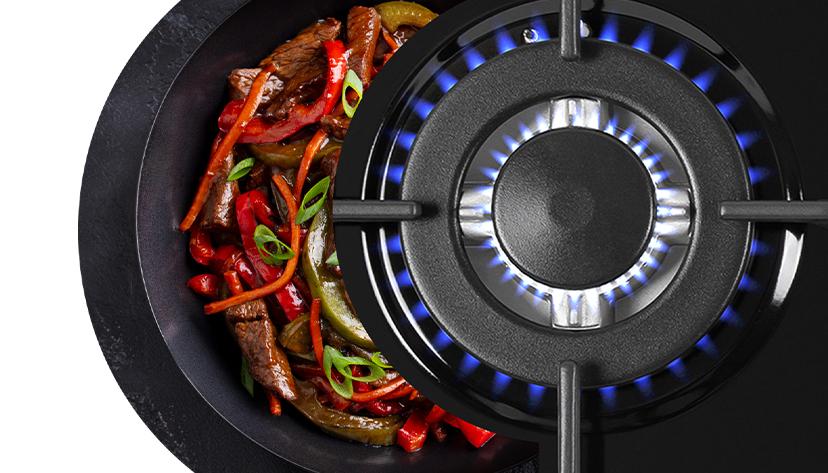 Мощная WOK-конфорка с&nbsp;двойным пламенем мощностью 3800&nbsp;Вт