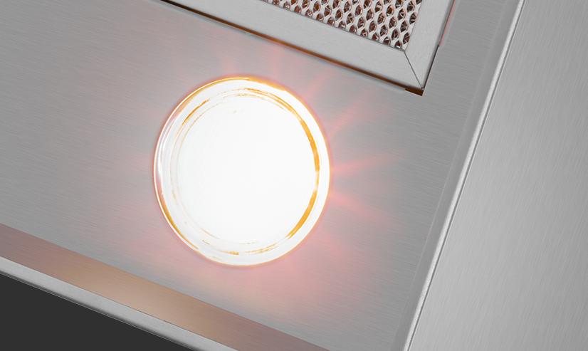Современное яркое LED освещение будет превосходно освещать рабочую зону приготовления