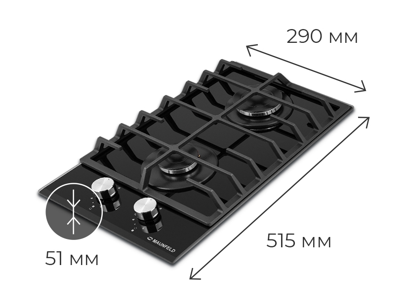 Ширина 290&nbsp;мм, глубина 515&nbsp;мм, высота 51&nbsp;мм