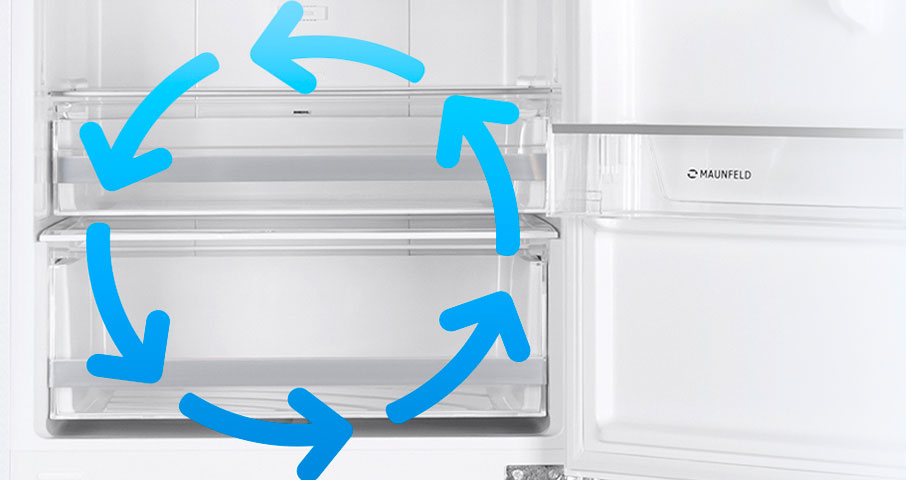 Благодаря системе охлаждения NO FROST на&nbsp;стенках холодильника не&nbsp;образуется иней, а&nbsp;разморозка происходит автоматически.