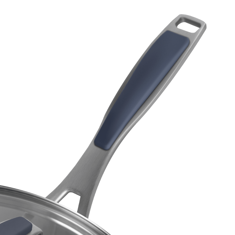 Ковш MAUNFELD MADISON MF18MS01SP из нержавеющей стали со стеклянной крышкой, 16 см, 1,8 л.