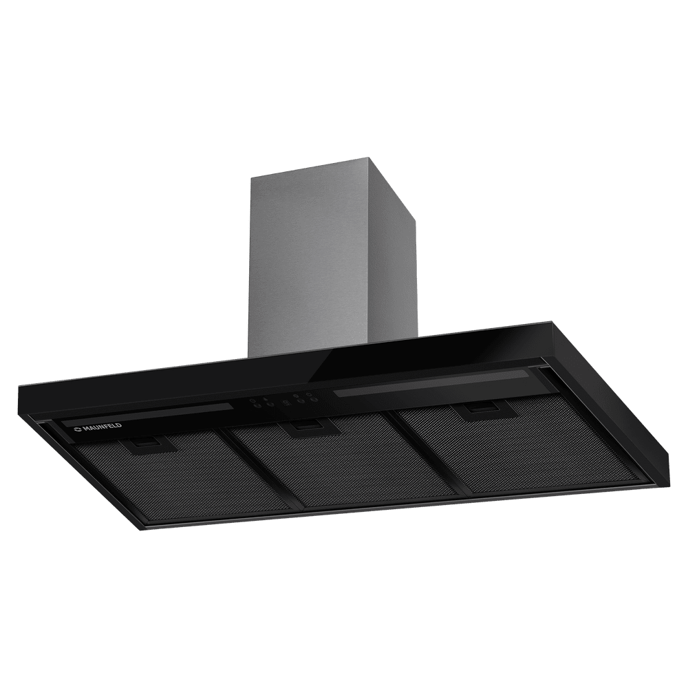 Встраиваемая черная вытяжка 90 см с электронным управлением