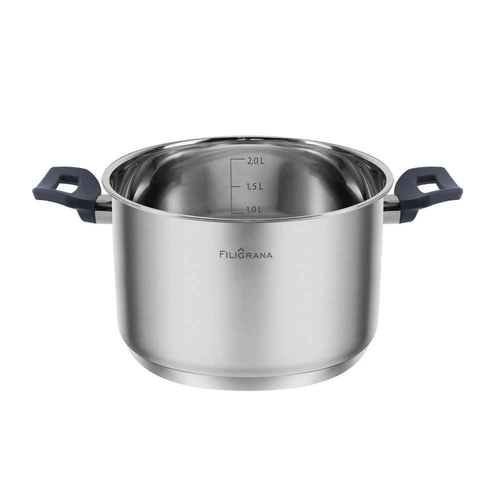 Кастрюля FILIGRANA STELLA FG30STL01CR из нержавеющей стали со стеклянной крышкой, 18 см, 2,6 л.