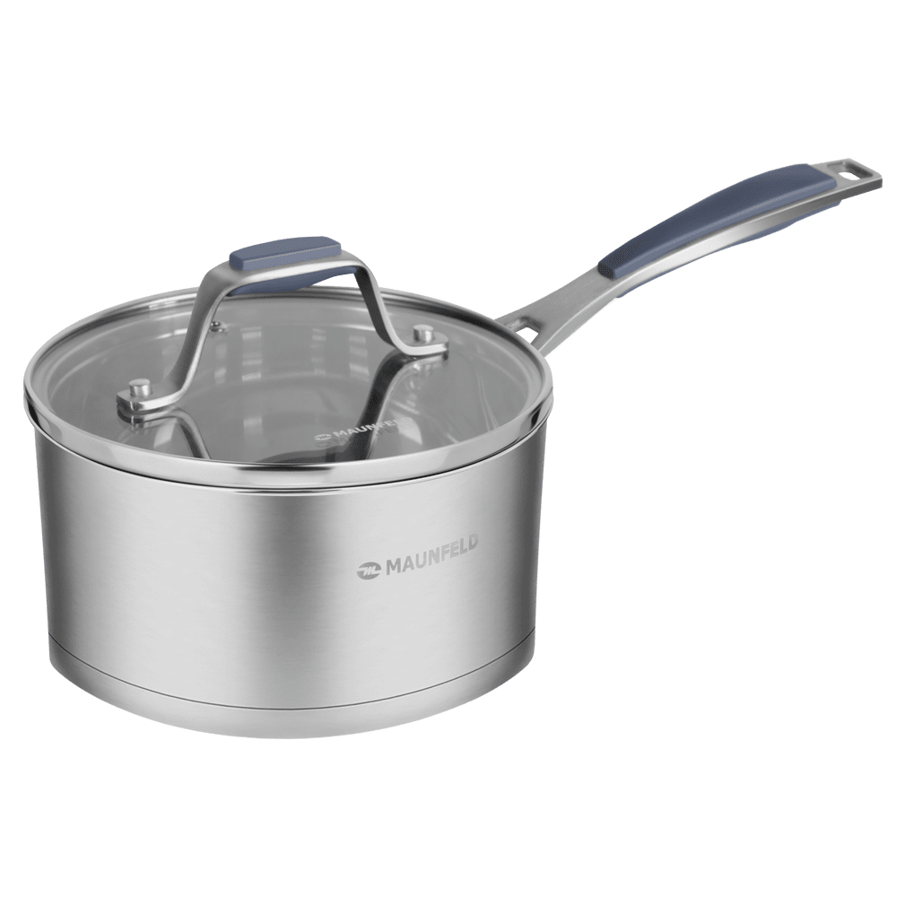 Ковш MAUNFELD MADISON MF18MS01SP из нержавеющей стали со стеклянной крышкой, 16 см, 1,8 л. Ковш MAUNFELD MADISON MF18MS01SP из нержавеющей стали со стеклянной крышкой, 16 см, 1,8 л.