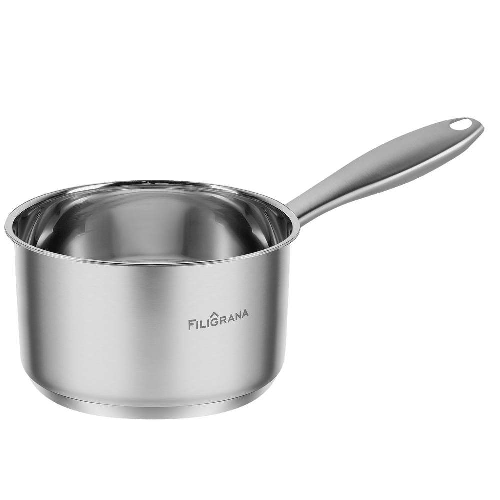 Ковш FILIGRANA MOLLY FG18MLL01SP из нержавеющей стали со стеклянной крышкой, 16 см, 1,8 л.