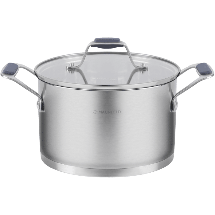 Кастрюля MAUNFELD MADISON MF50MS01CR из&nbsp;нержавеющей стали со&nbsp;стеклянной крышкой, 22&nbsp;см, 4,7