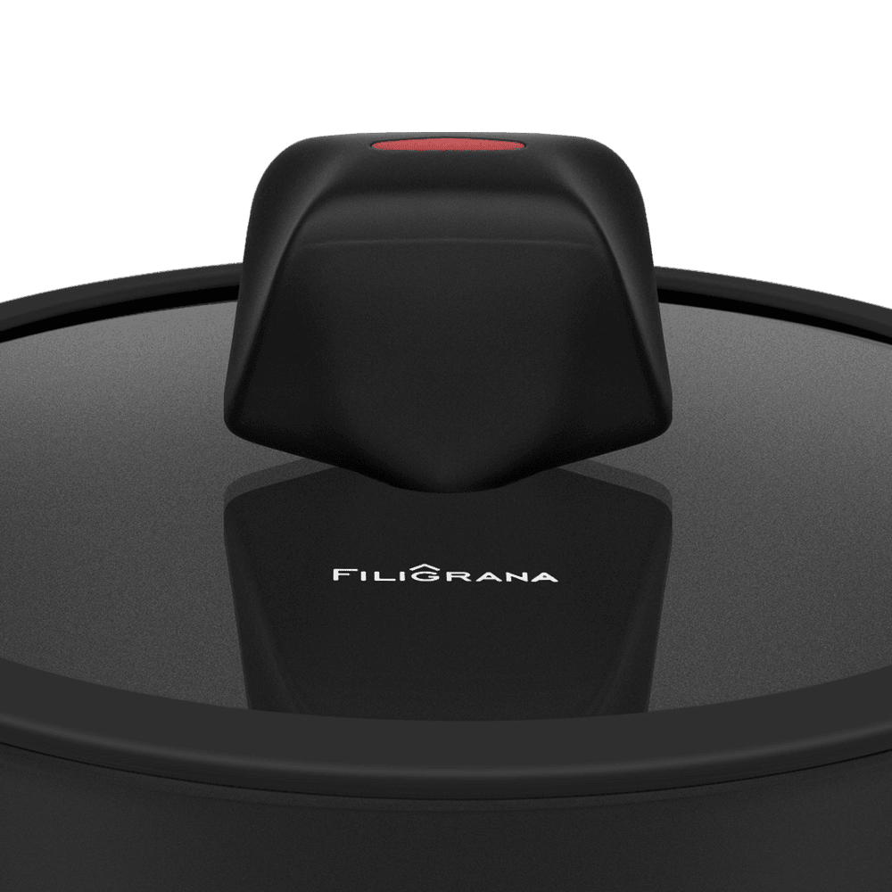 Кастрюля FILIGRANA CARITA FG24CRT01CS из кованого алюминия со стеклянной крышкой, 24 см