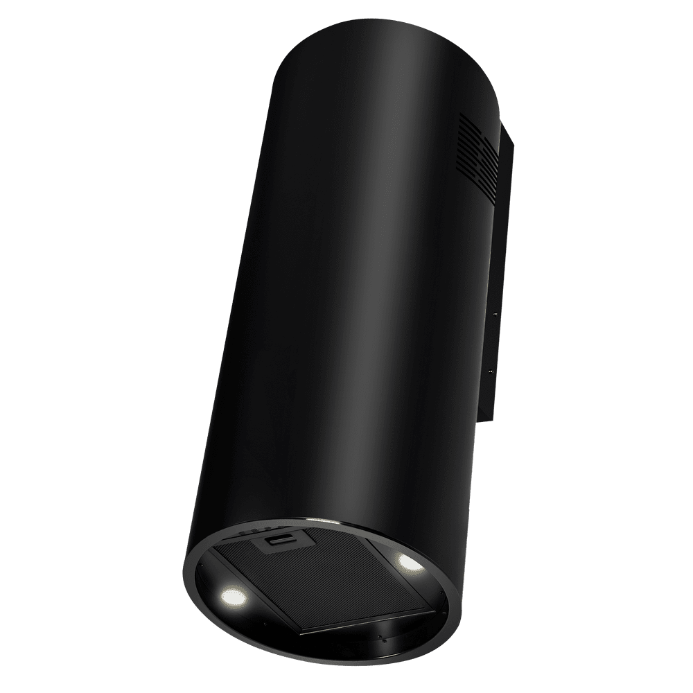 Дизайнерская черная вытяжка  с кнопочным управлением