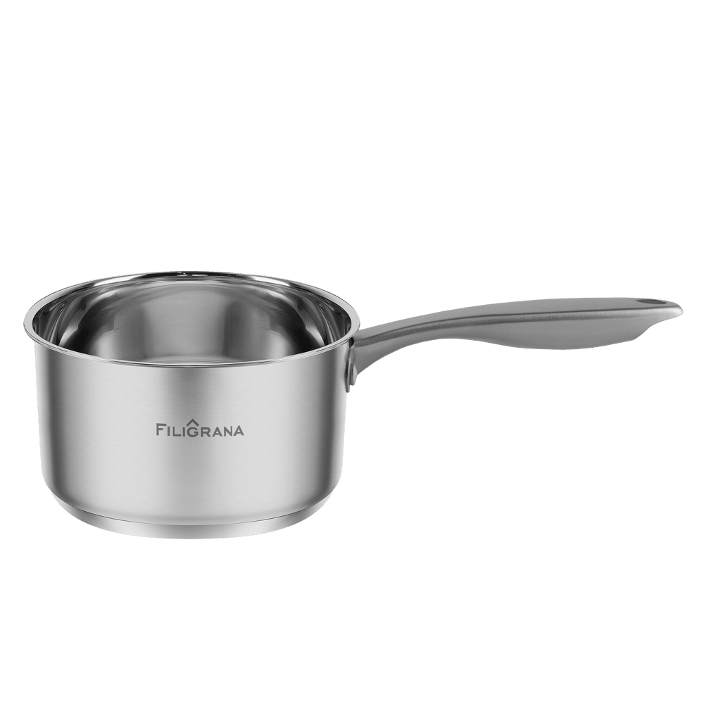 Ковш FILIGRANA MOLLY FG18MLL01SP из нержавеющей стали со стеклянной крышкой, 16 см, 1,8 л.