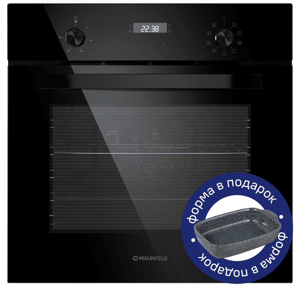 Электрический черный духовой шкаф 60 см с режимом конвекции Электрический черный духовой шкаф 60 см с режимом конвекции