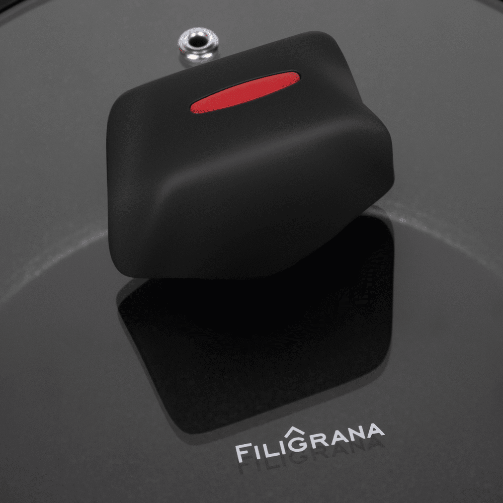 Кастрюля FILIGRANA CARITA FG20CRT01CS из кованого алюминия со стеклянной крышкой, 20 см
