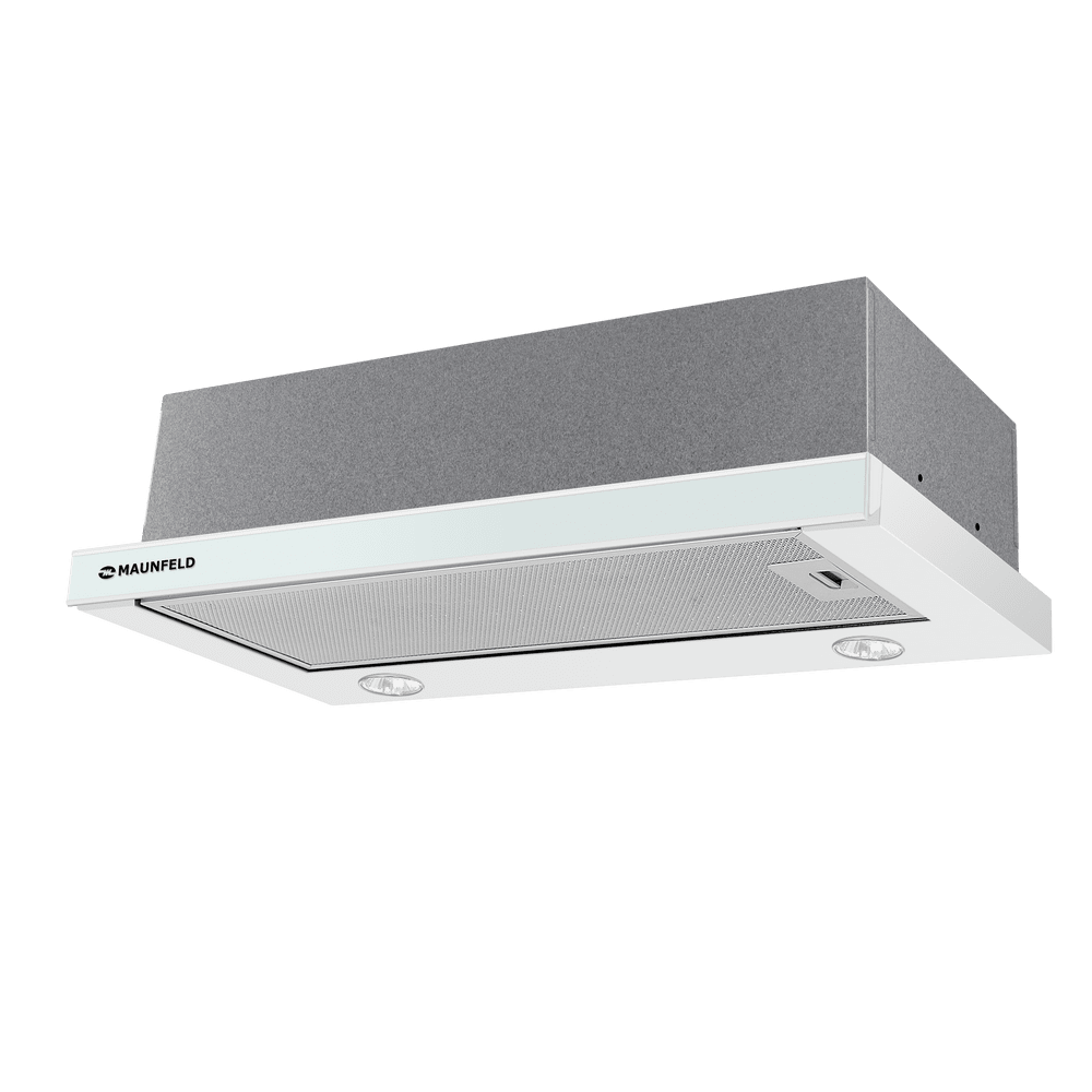Кухонная вытяжка MAUNFELD VS Slide 60 металлик\белое стекло