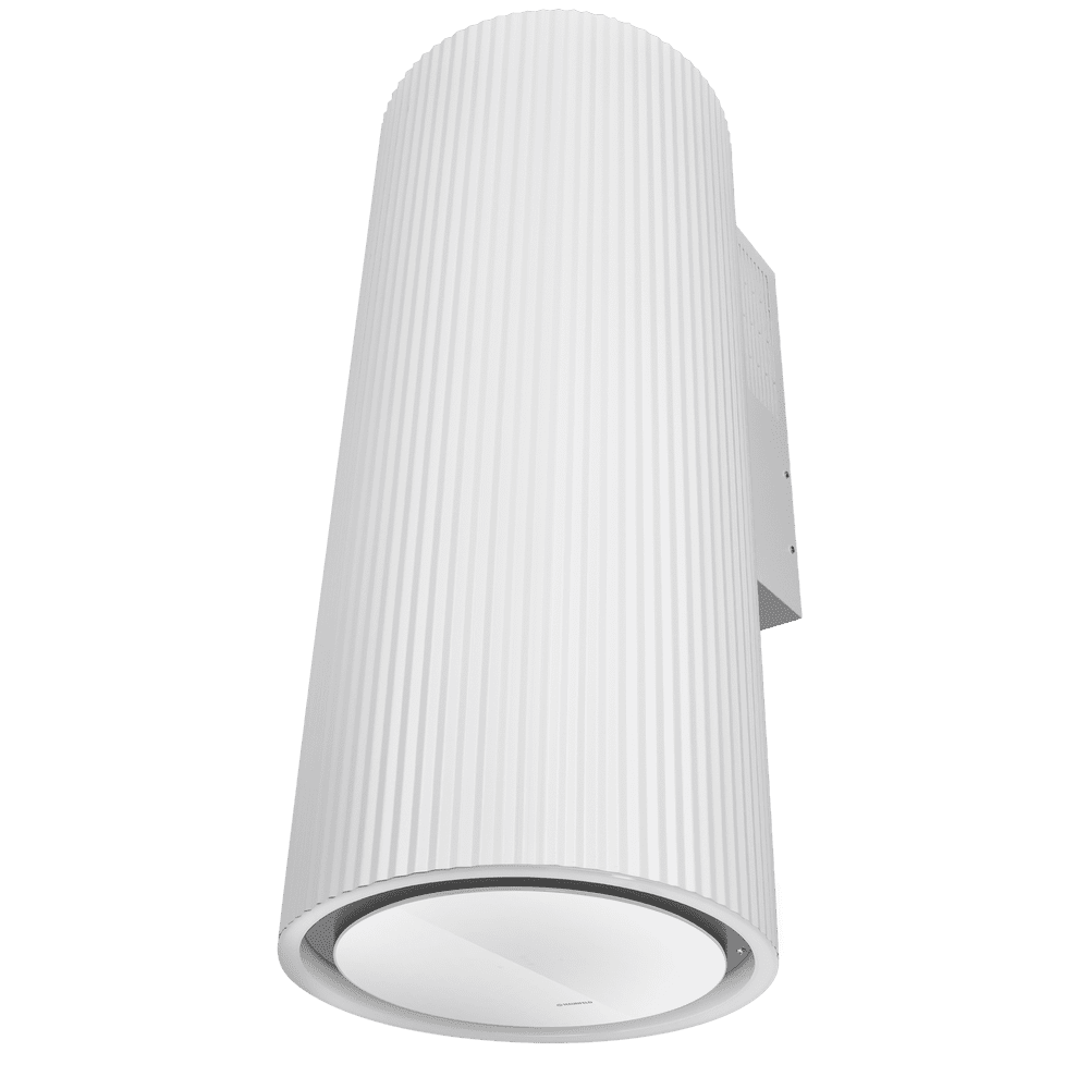 Дизайнерская белая вытяжка с бесконтактным управлением Дизайнерская белая вытяжка с бесконтактным управлением