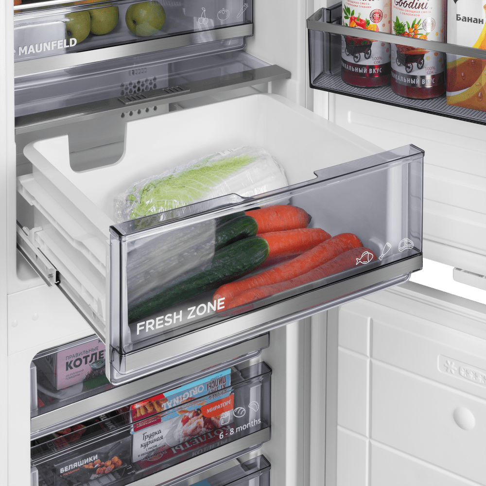 Холодильник-морозильник встраиваемый MAUNFELD MBF193NFWGR