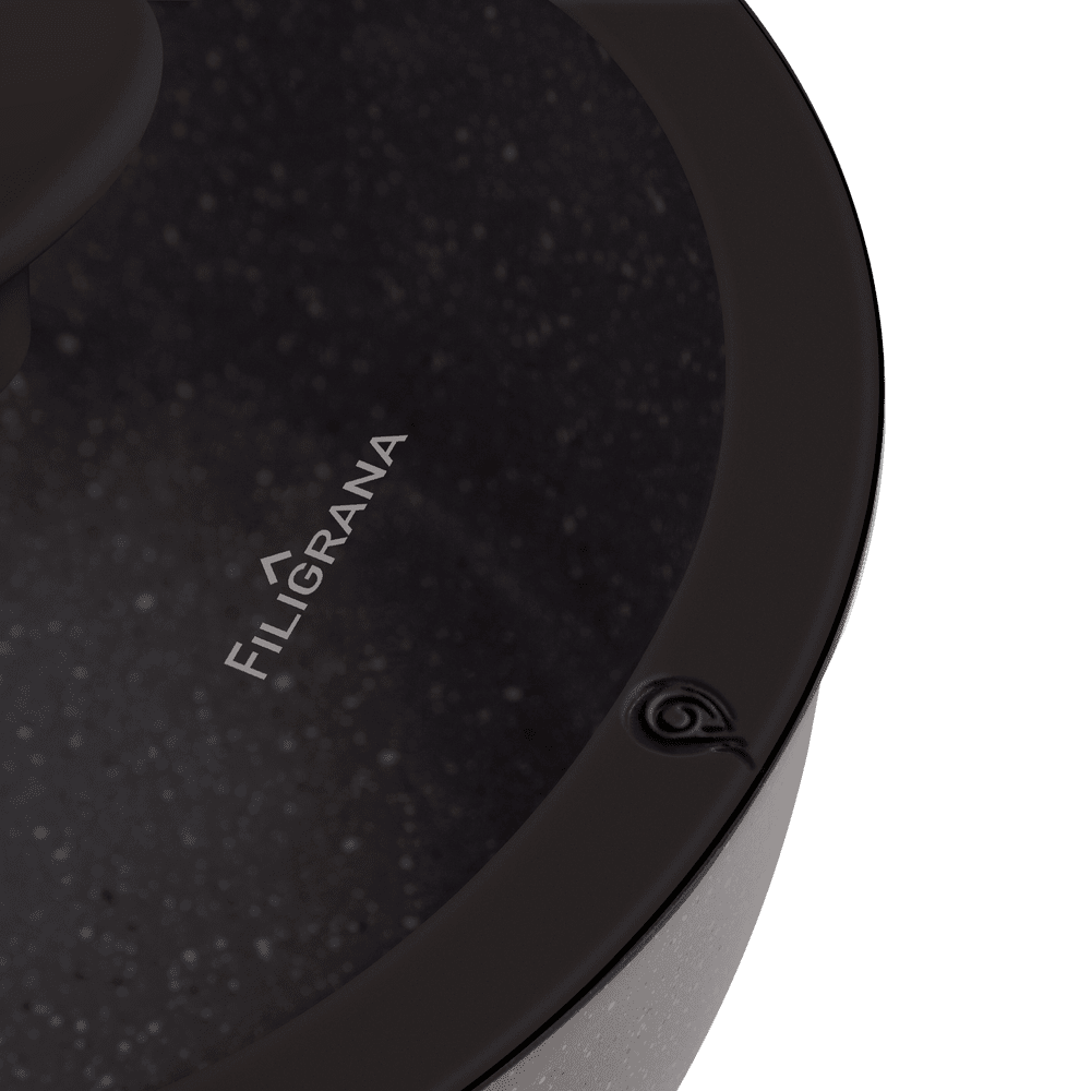 Кастрюля FILIGRANA EDDA FG24EDD01CS из кованого алюминия со стеклянной крышкой, 24 см