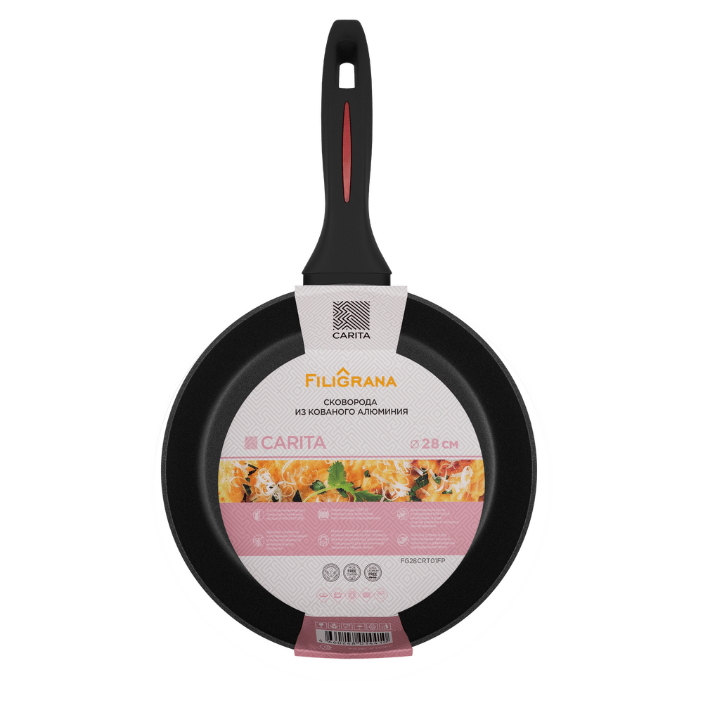 Сковорода FILIGRANA CARITA FG28CRT01FP из кованого алюминия, 28 см