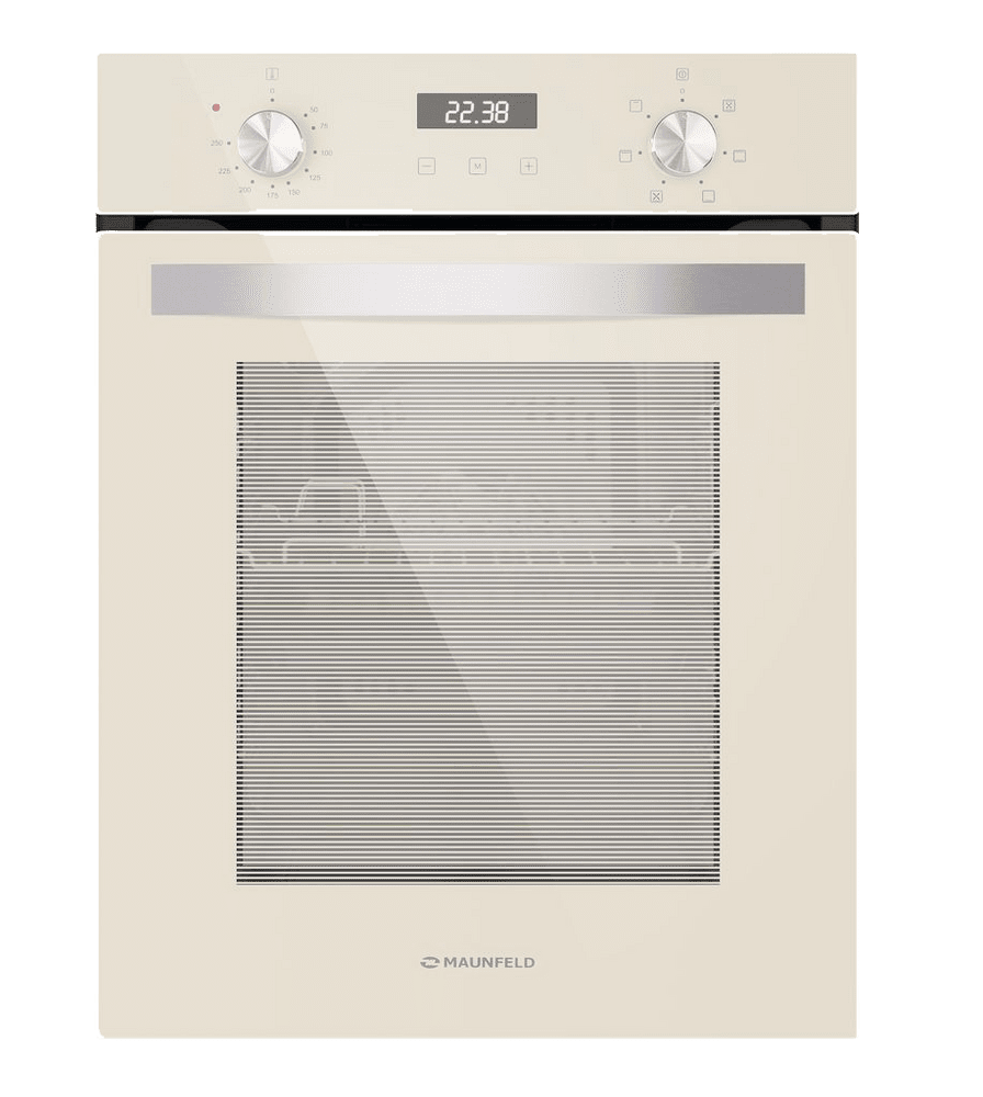 Электрический встраиваемый бежевый духовой шкаф 45 см с режимом конвекции