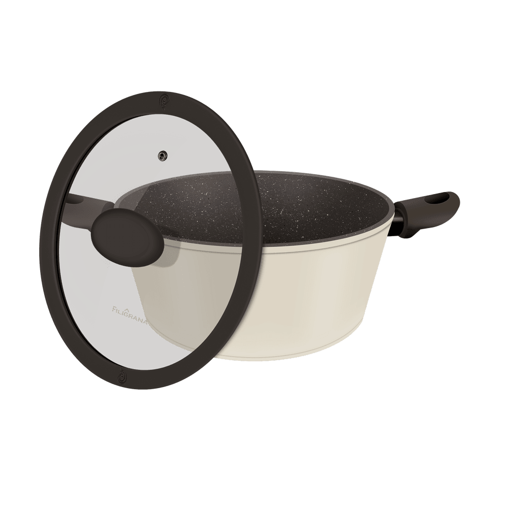 Кастрюля FILIGRANA EDDA FG20EDD01CS из кованого алюминия со стеклянной крышкой, 20 см