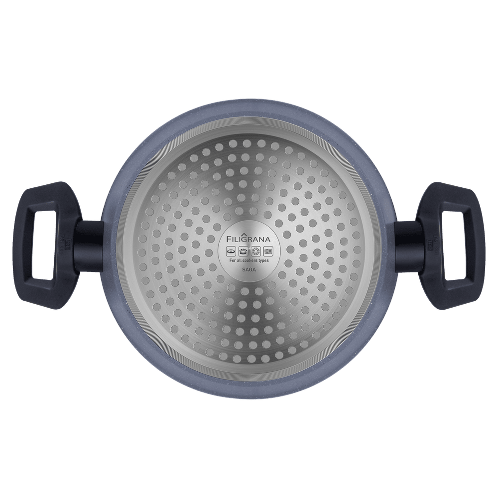 Кастрюля FILIGRANA SAGA FG24SGA01CS из кованого алюминия со стеклянной крышкой, 24 см