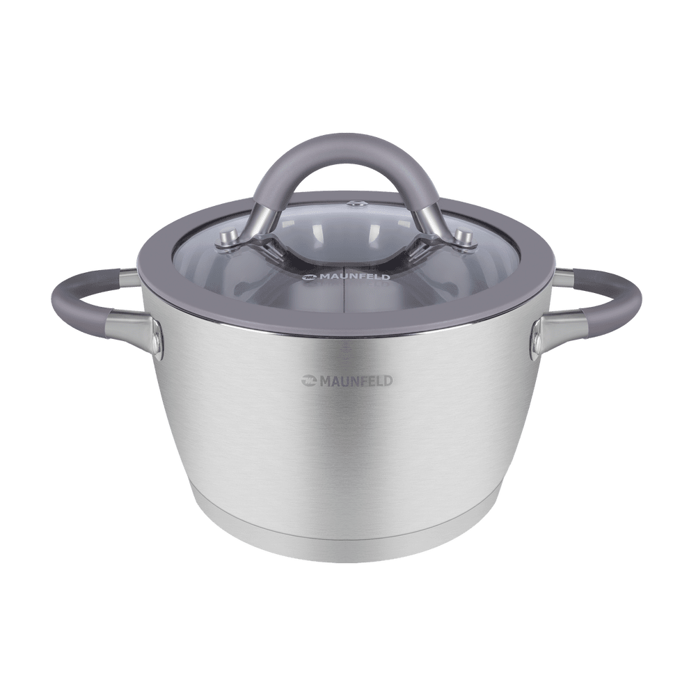 Кастрюля MAUNFELD LEONA MF30LN01CR из нержавеющей стали со стеклянной крышкой, 18 см, 2,4 л. Кастрюля MAUNFELD LEONA MF30LN01CR из нержавеющей стали со стеклянной крышкой, 18 см, 2,4 л.
