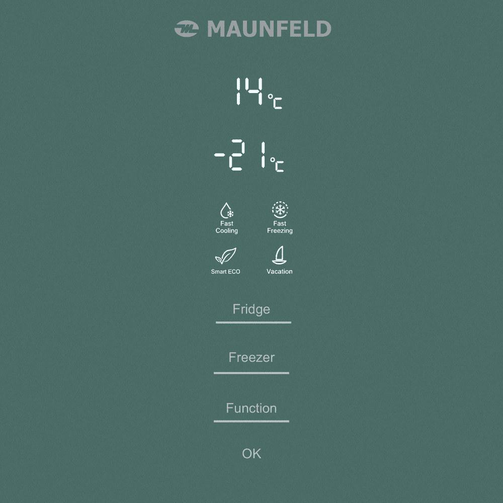 Холодильник MAUNFELD MFF200NFGN Matt Inverter