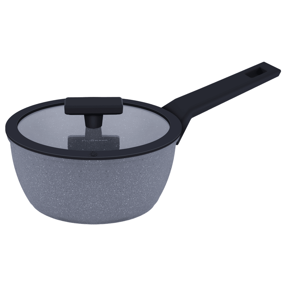 Ковш FILIGRANA SAGA FG18SGA01SP из кованого алюминия со стеклянной крышкой, 18 см