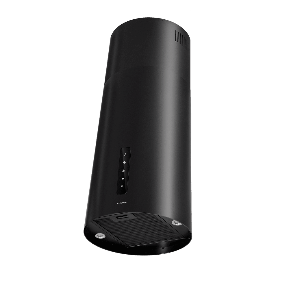 Островная черная вытяжка  с сенсорным управлением