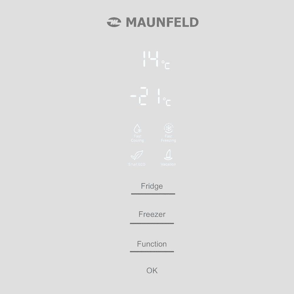 Холодильник MAUNFELD MFF185NFW Matt Inverter
