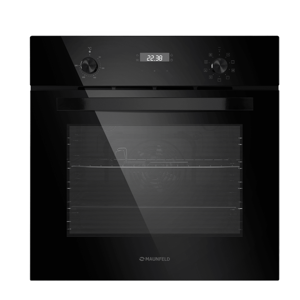 Электрический встраиваемый черный духовой шкаф 60 см с режимом конвекции