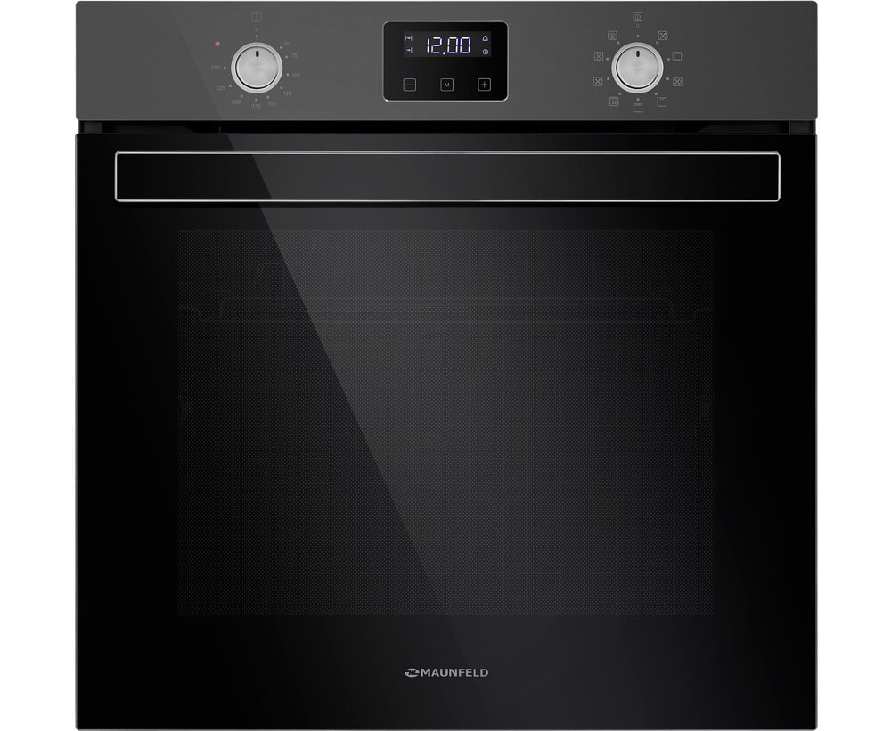 Электрический встраиваемый черно-серый духовой шкаф 60 см с режимом конвекции