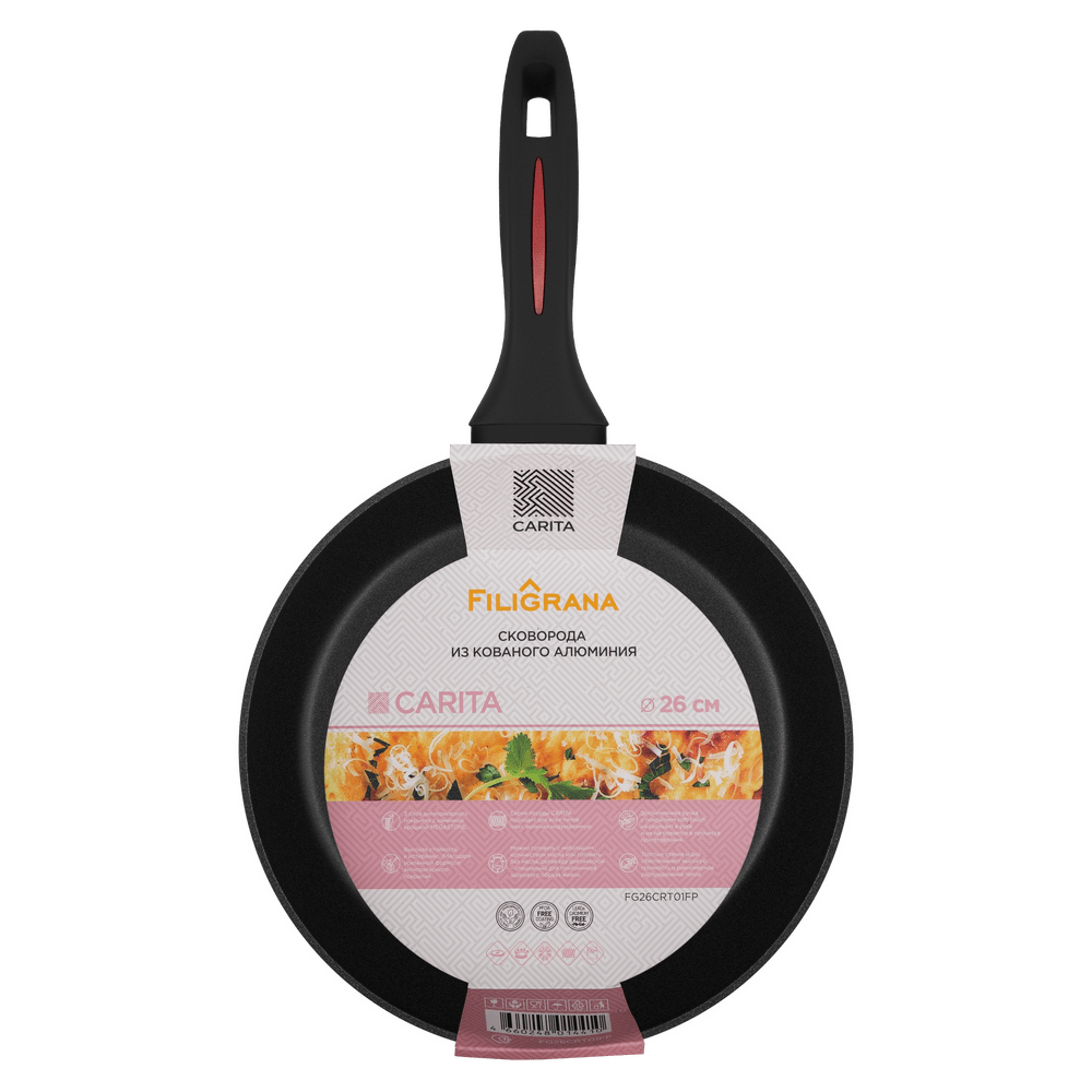 Сковорода FILIGRANA CARITA FG26CRT01FP из кованого алюминия, 26 см