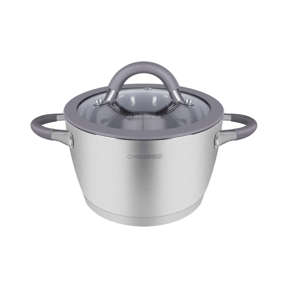 Кастрюля MAUNFELD LEONA MF20LN01CR из нержавеющей стали со стеклянной крышкой, 16 см, 1,7 л Кастрюля MAUNFELD LEONA MF20LN01CR из нержавеющей стали со стеклянной крышкой, 16 см, 1,7 л