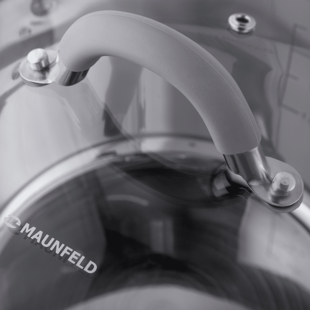 Кастрюля MAUNFELD LEONA MF50LN01CR из нержавеющей стали со стеклянной крышкой, 22 см, 4,2 л