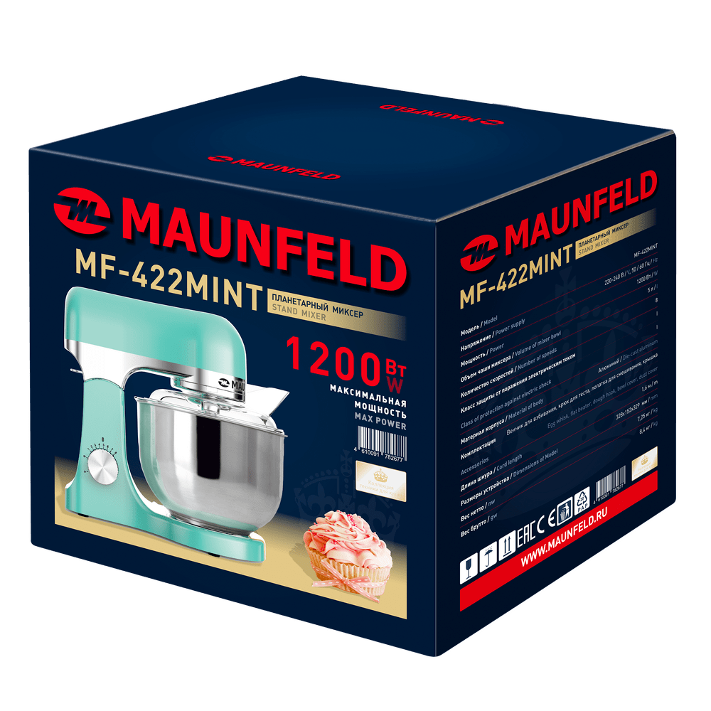 Миксер планетарный MAUNFELD MF-422MINT