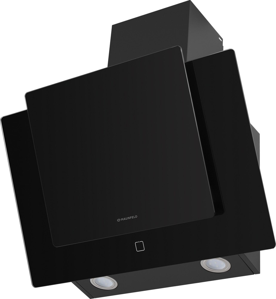 Наклонная черная вытяжка 60 см с сенсорным управлением