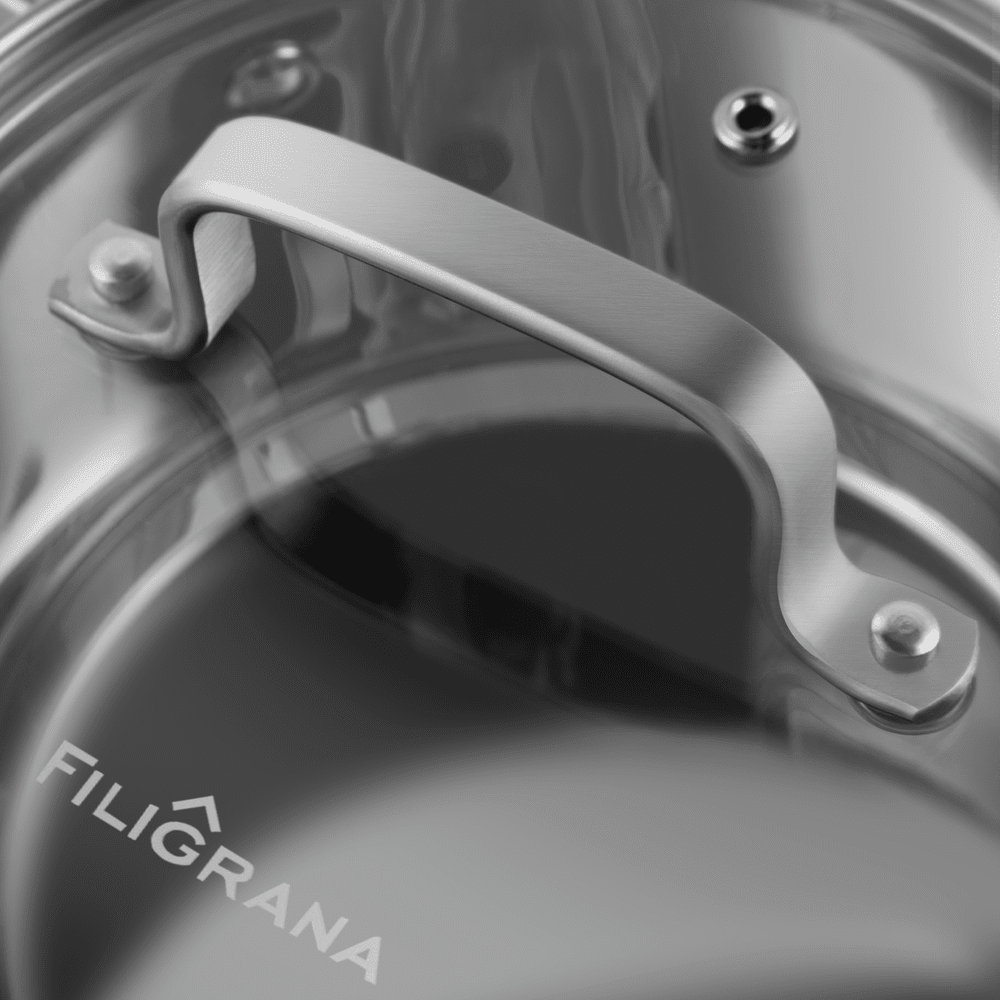 Кастрюля FILIGRANA MOLLY FG30MLL01CR из нержавеющей стали со стеклянной крышкой, 18  см, 2,6 л