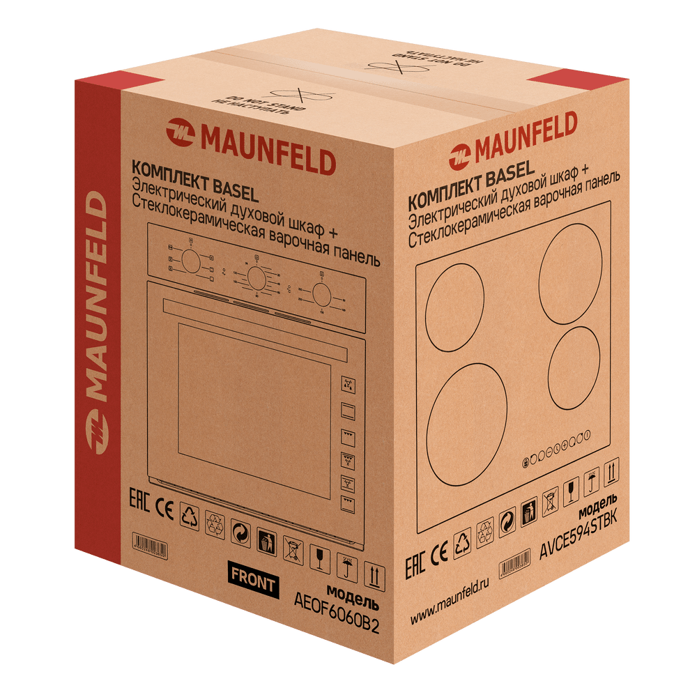 Комплект MAUNFELD Basel (Духовой шкаф AEOF6060B2 - 1шт., Варочная панель AVCE594STBK -1 шт.)