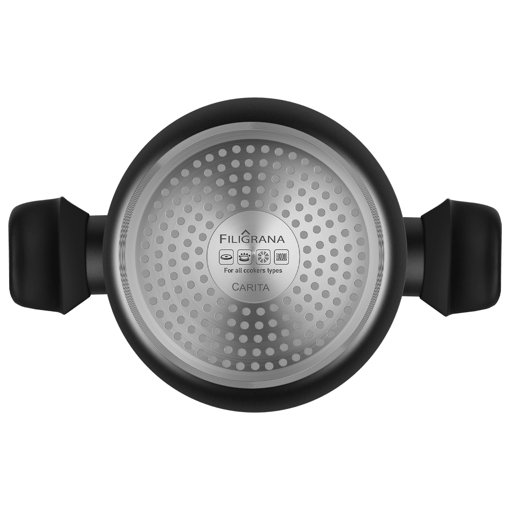 Кастрюля FILIGRANA CARITA FG20CRT01CS из кованого алюминия со стеклянной крышкой, 20 см
