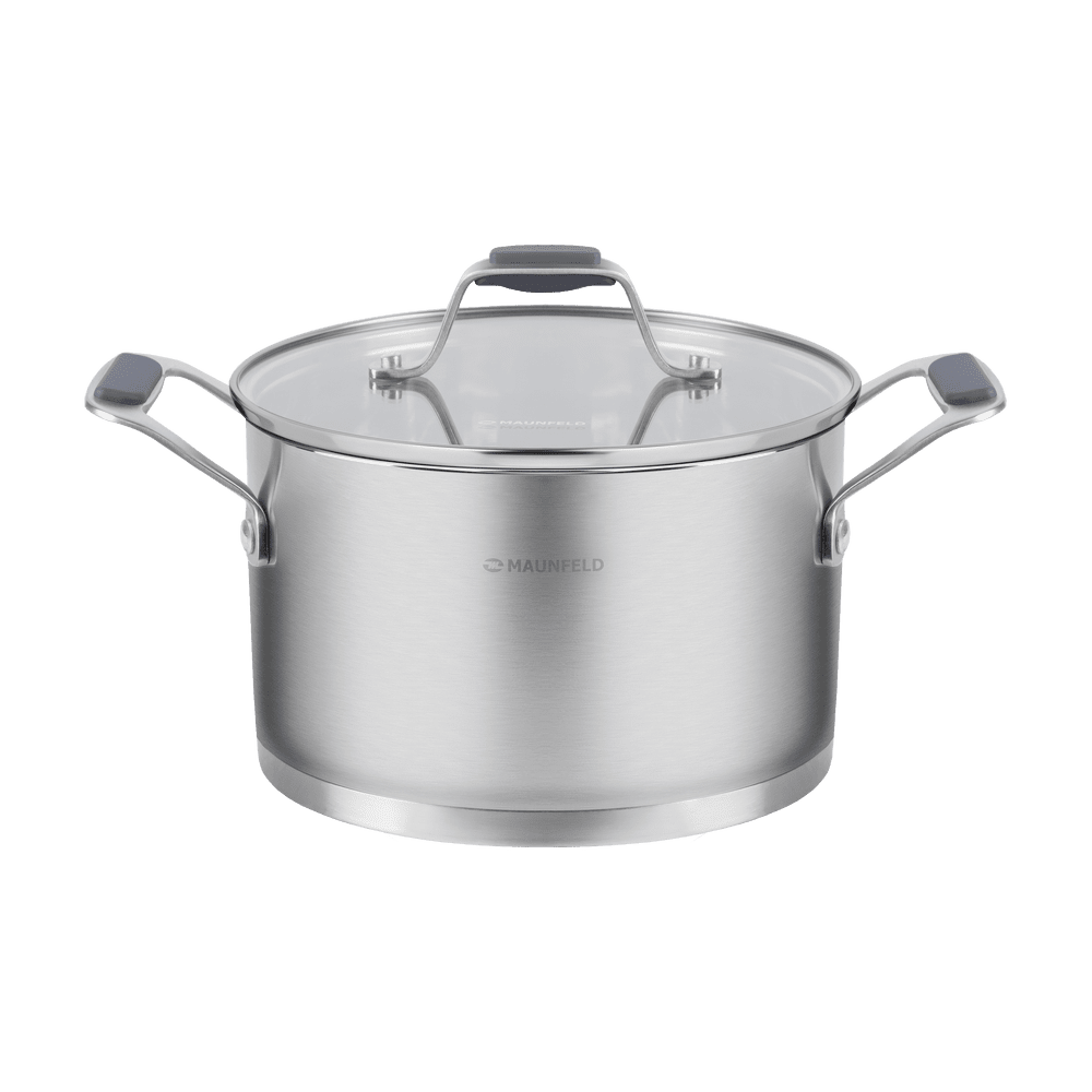 Кастрюля MAUNFELD MADISON MF30MS01CR из нержавеющей стали со стеклянной крышкой, 18 см, 2,6 Кастрюля MAUNFELD MADISON MF30MS01CR из нержавеющей стали со стеклянной крышкой, 18 см, 2,6