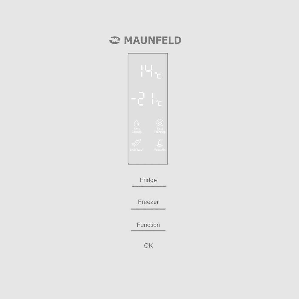 Холодильник MAUNFELD MFF200NFW Matt Inverter